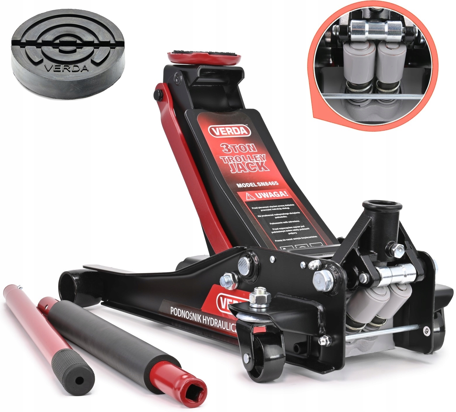 

Podnośnik Samochodowy Żaba Duża Guma 3T 2-TŁOKI