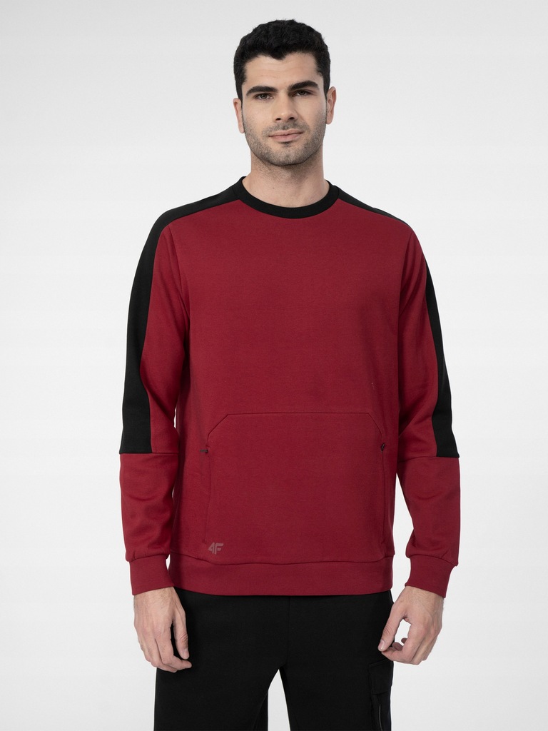 4F Bluza Męska SS23 M550 bordo XL