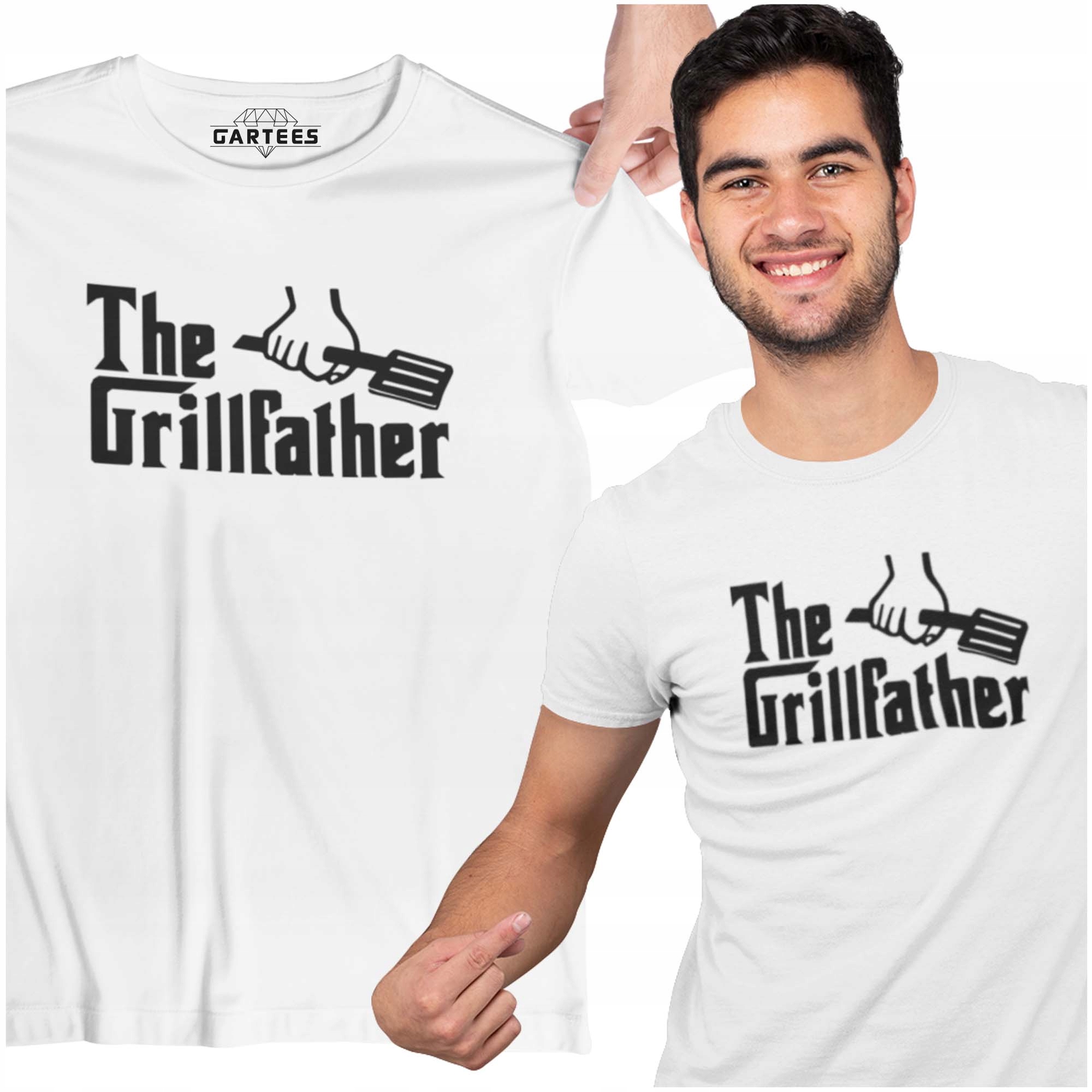 

T-shirt Męski Duży The Grill Father Mistrz Grilla