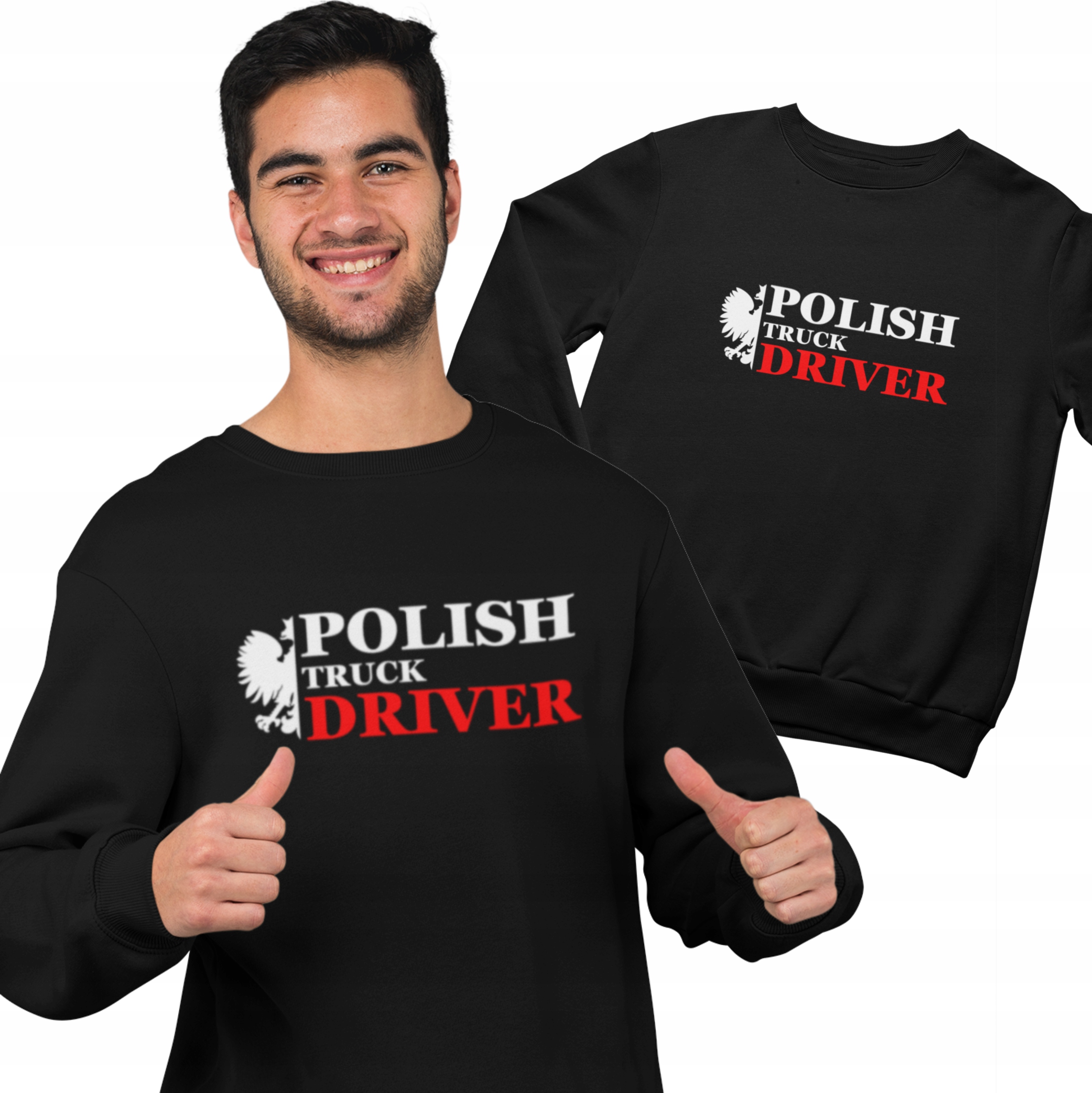 Pánská Mikina s potiskem Polish Truck Man pro řidiče Narozeniny Dárek 3XL