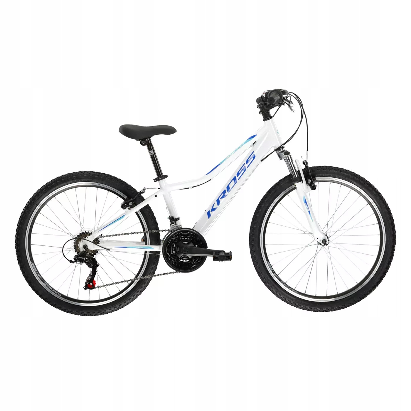 Kross Ms Black Edition Junior Jr koła 24 cali Xs biały niebieski