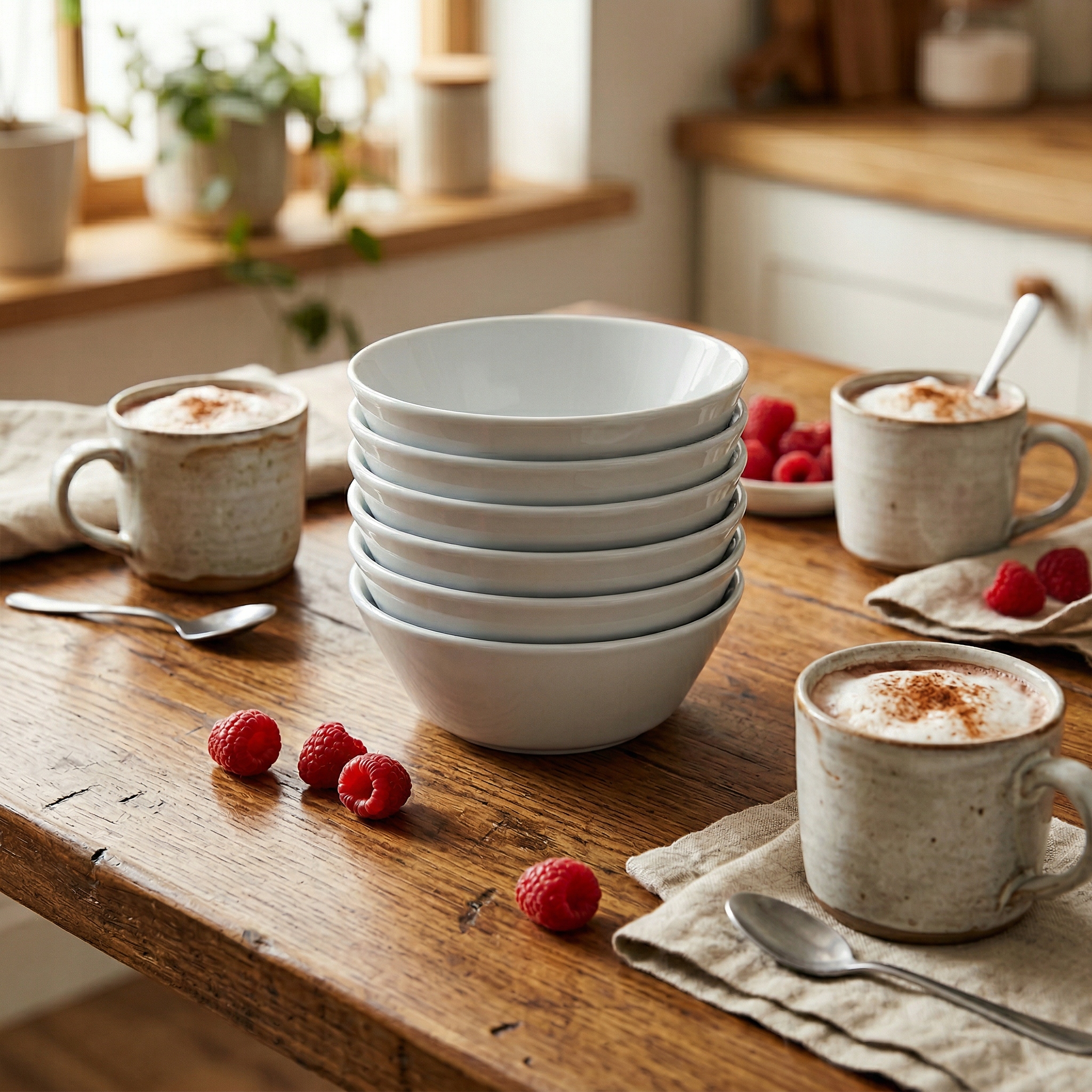 Lubiana Ankara Salaterka 15 CM 6 Szt Biała Porcelana Luzem