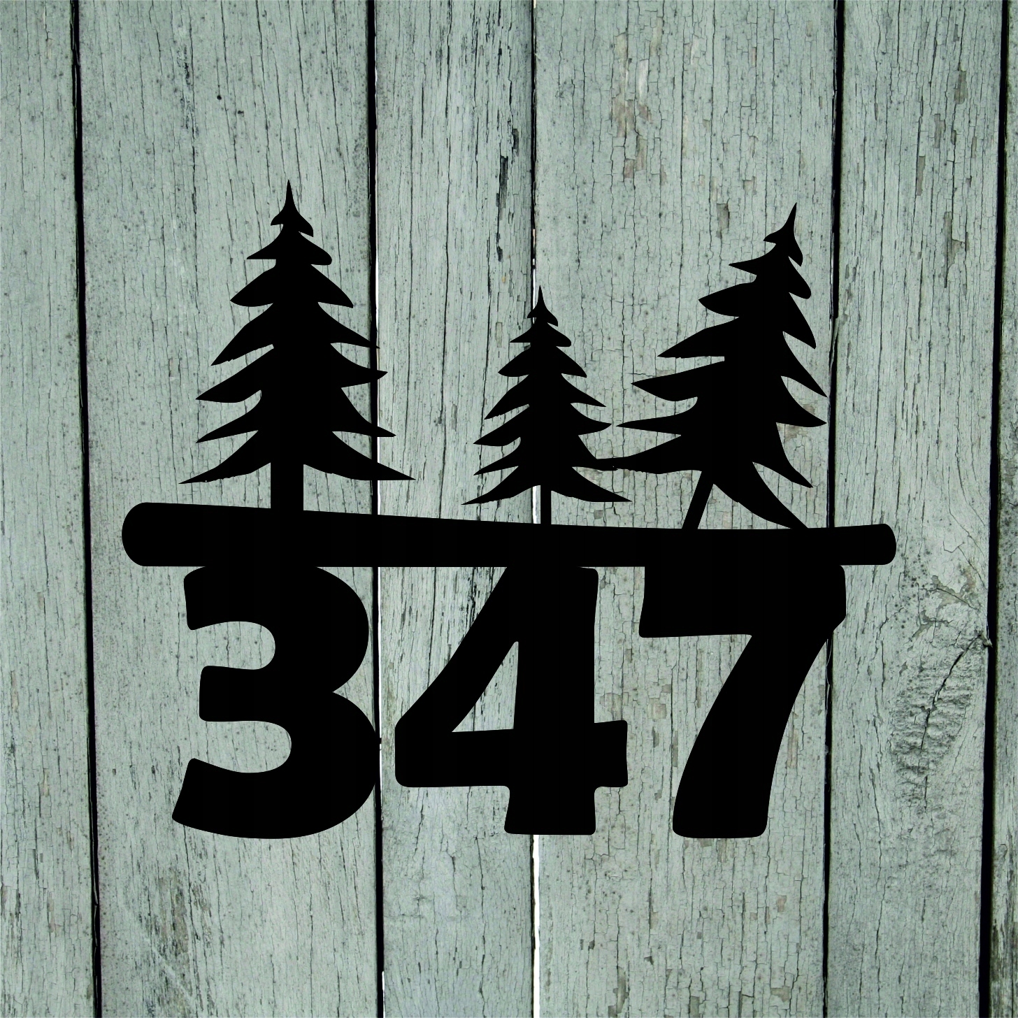 Numer domu ażurowa tablica adresowa z choinkami