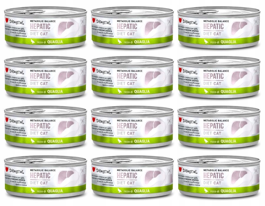 Disugual Krmivo Vlhké Pro Kočky Veterinární hepatická křepelka 12 x 85 g