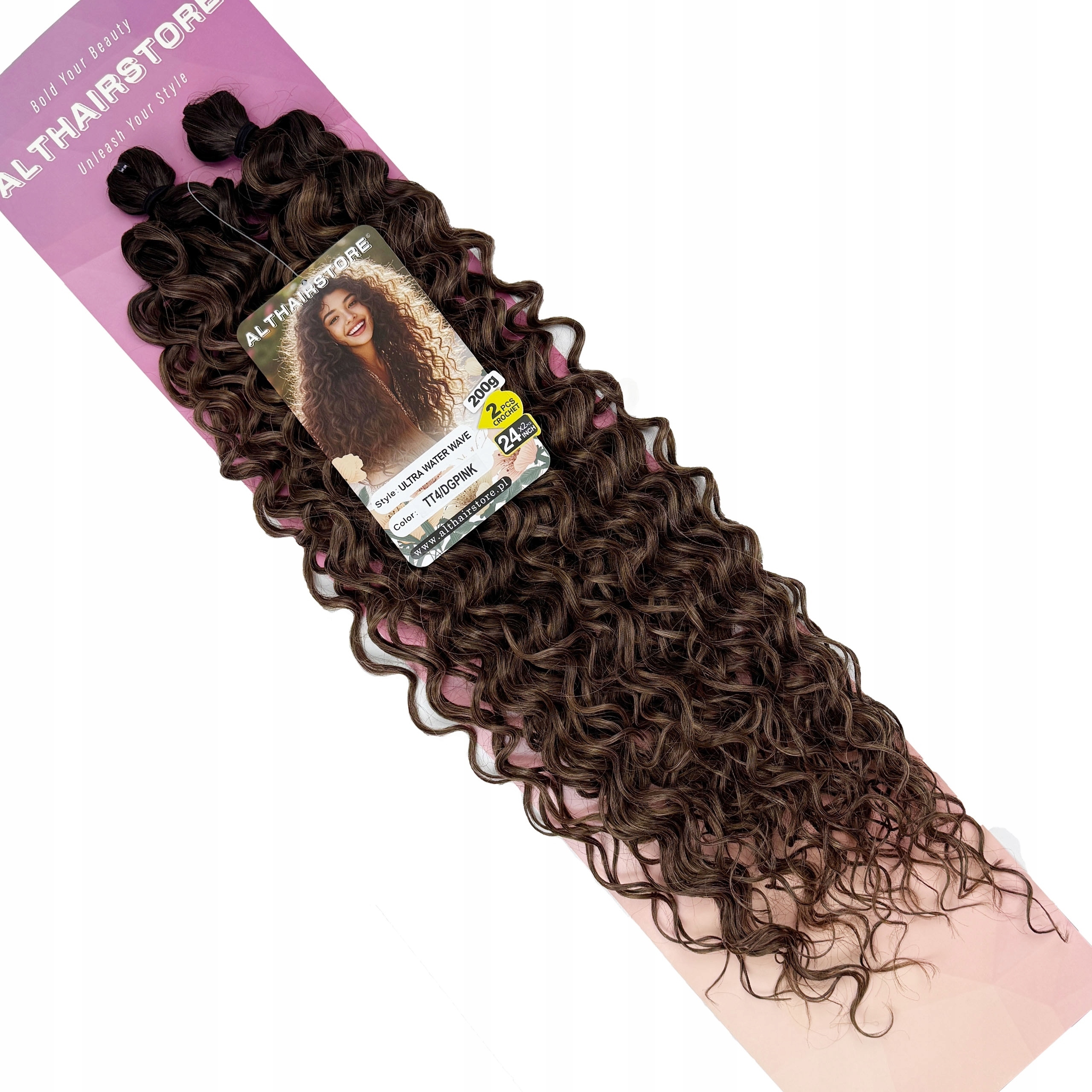 Włosy syntetyczne Ultra Water Wave Weft Crochet 200g 60cm kolor #TT4/DGPINK