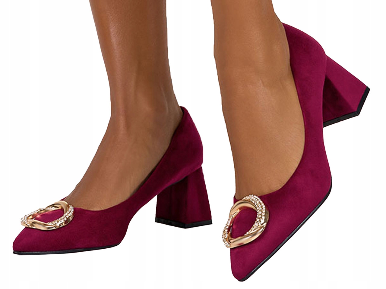 CZÓŁENKA Z MODNĄ OZDOBĄ SZPIC OBCAS SŁUPEK NEW 37