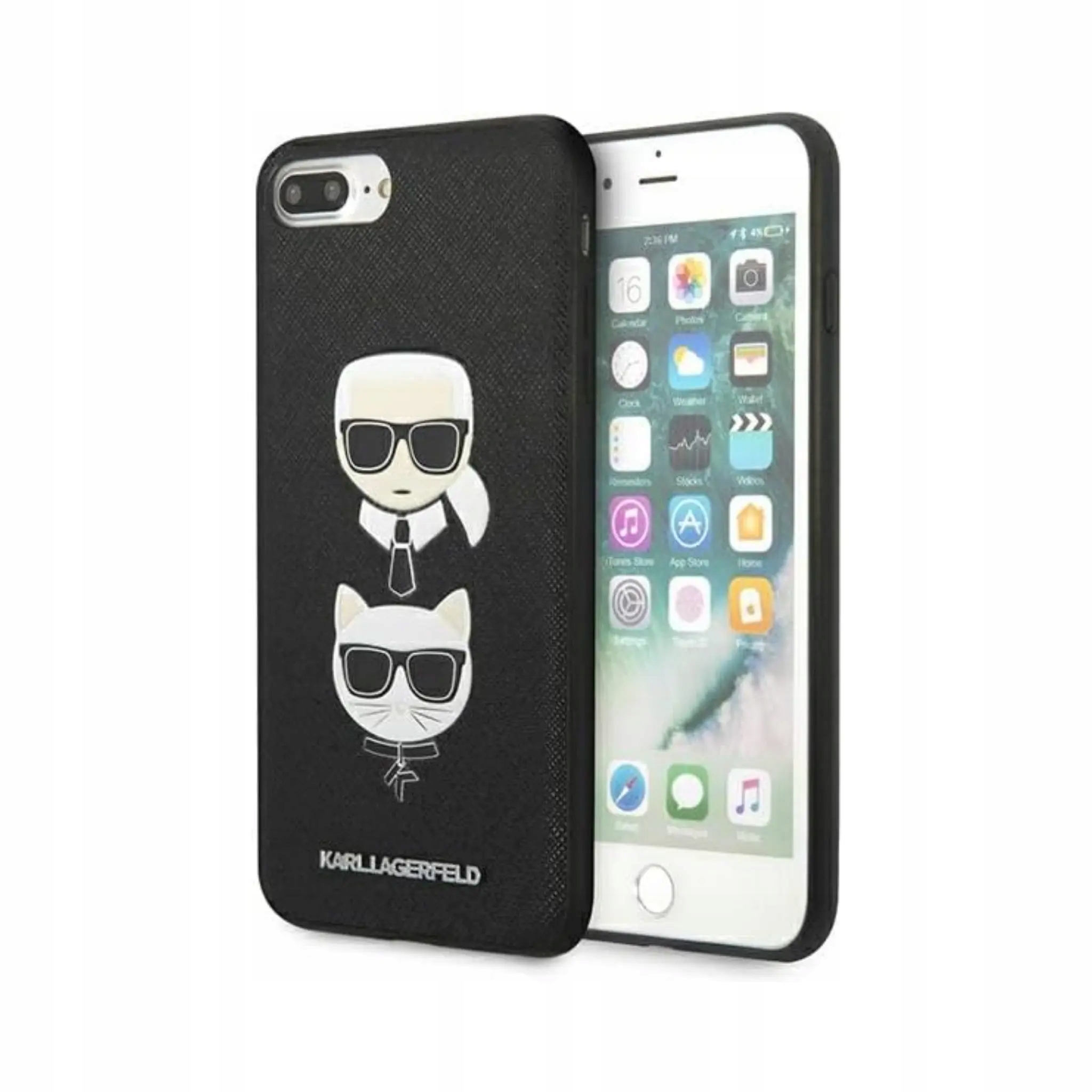 Karl Lagerfeld Karl &amp; Choupette Case, czarny iPhone 8 Plus 7 Plus