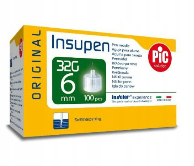 

Igły do penów Insupen 32G (0,23mm)x 6mm 100szt.
