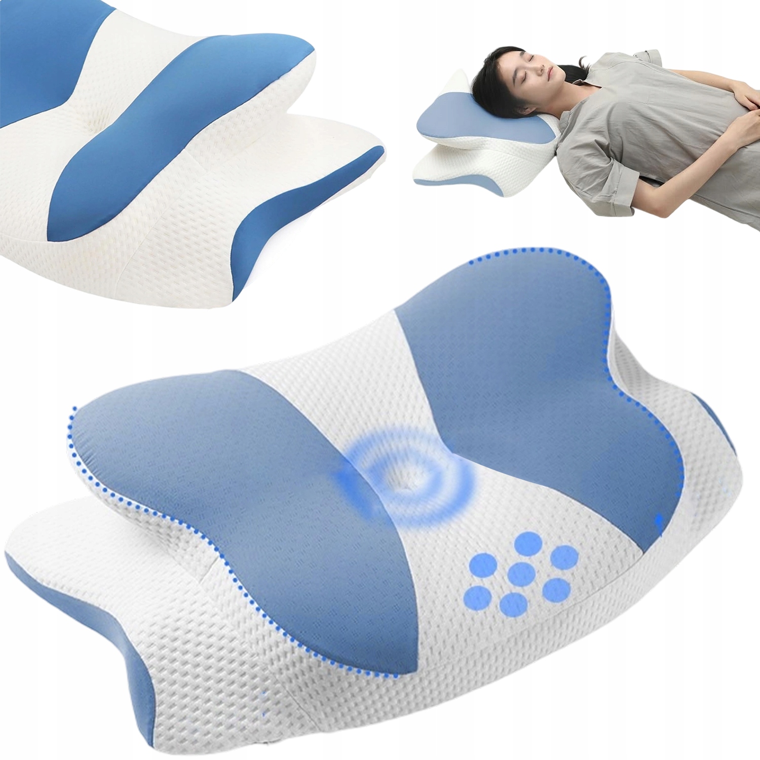 Poduszka Ortopedyczna Memory Motyl Komfort Snu Dwie Wysokości Ulga