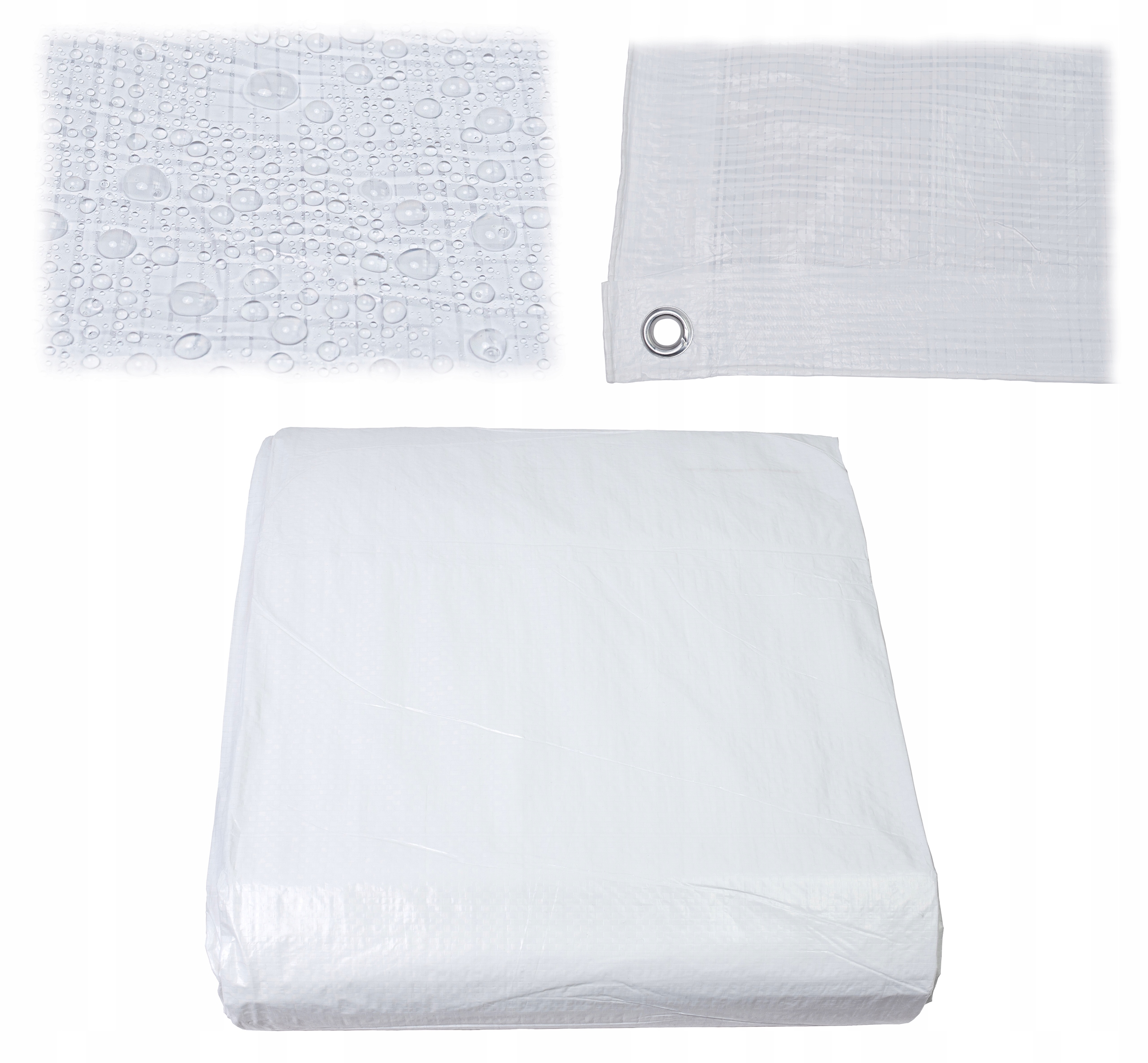 PLANDEKA PLANDEKI 2x3 BIAŁA UNIWERSALNA WZMACNIANA OKRYCIOWA Długość 3 m