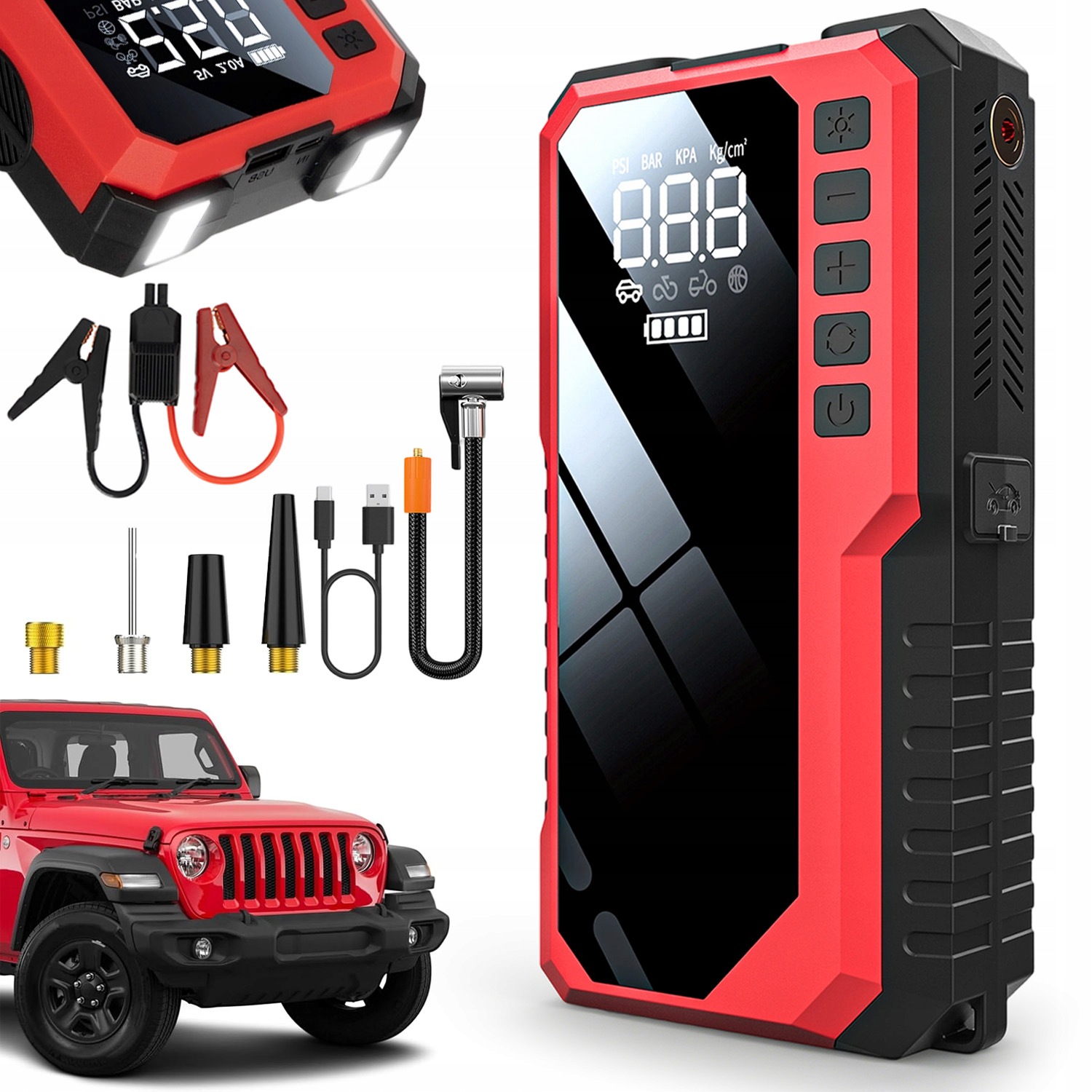 Silný Štartér Jump Starter Booster Powerbank 6400MAH Multifunkčný 5V1
