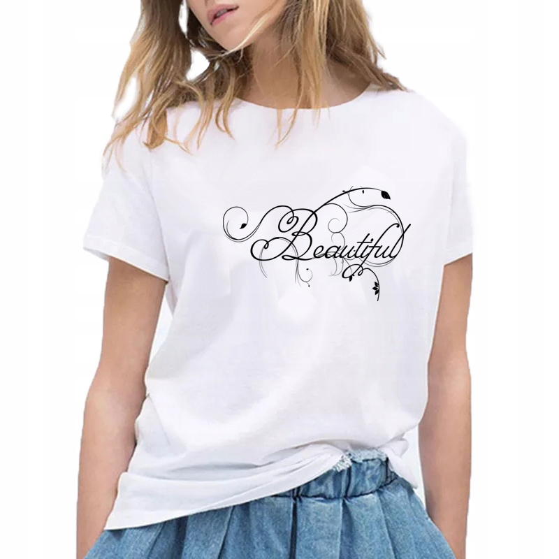 

T-shirt Koszulka Z Nadrukiem Beautiful XXL
