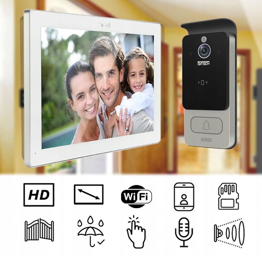 ZESTAW WIDEODOMOFON 5TECH VERUS ONE MONITOR DOTYKOWY WiFi 8' APLIKACJA TUYA Marka 5TECH