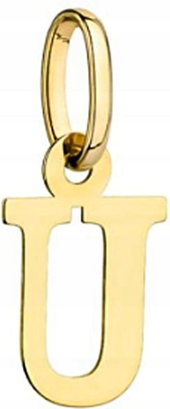 Zlatý přívěsek 585 písmenko u malý moderní vzor 14k jako dárek 14k