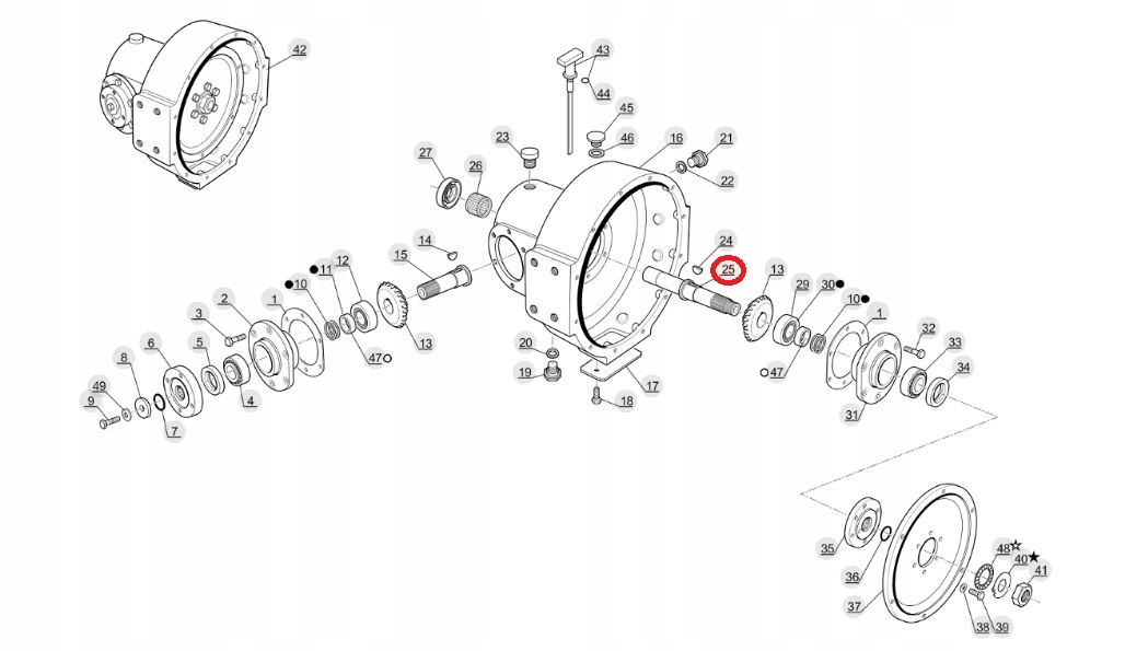 WAŁEK PRZEKŁADNI KĄTOWEJ DŁUGI MANITOU 563789 Numer katalogowy części 563789