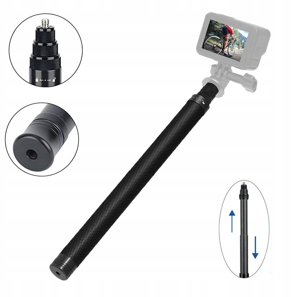 Niewidzialny Selfie Stick Kijek do insta360 X4/ONE X2/ONE R Regulowany 3M