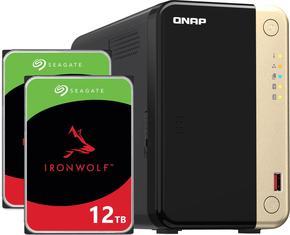 Nas server Qnap TS-264 16GB Ram 24TB Hdd (2x12TB) 2.5GbE Lan