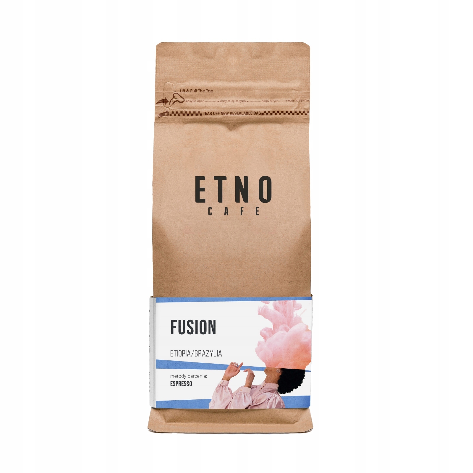 Levně Káva Zrnková Arabica Etno Cafe Fusion Etiopia Brazílie 1KG