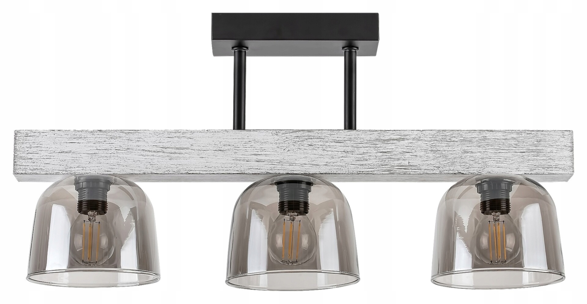 Rabalux Cardamom 3119 stropné svietidlo E14 3x40W strieborný dub/dymové sklo