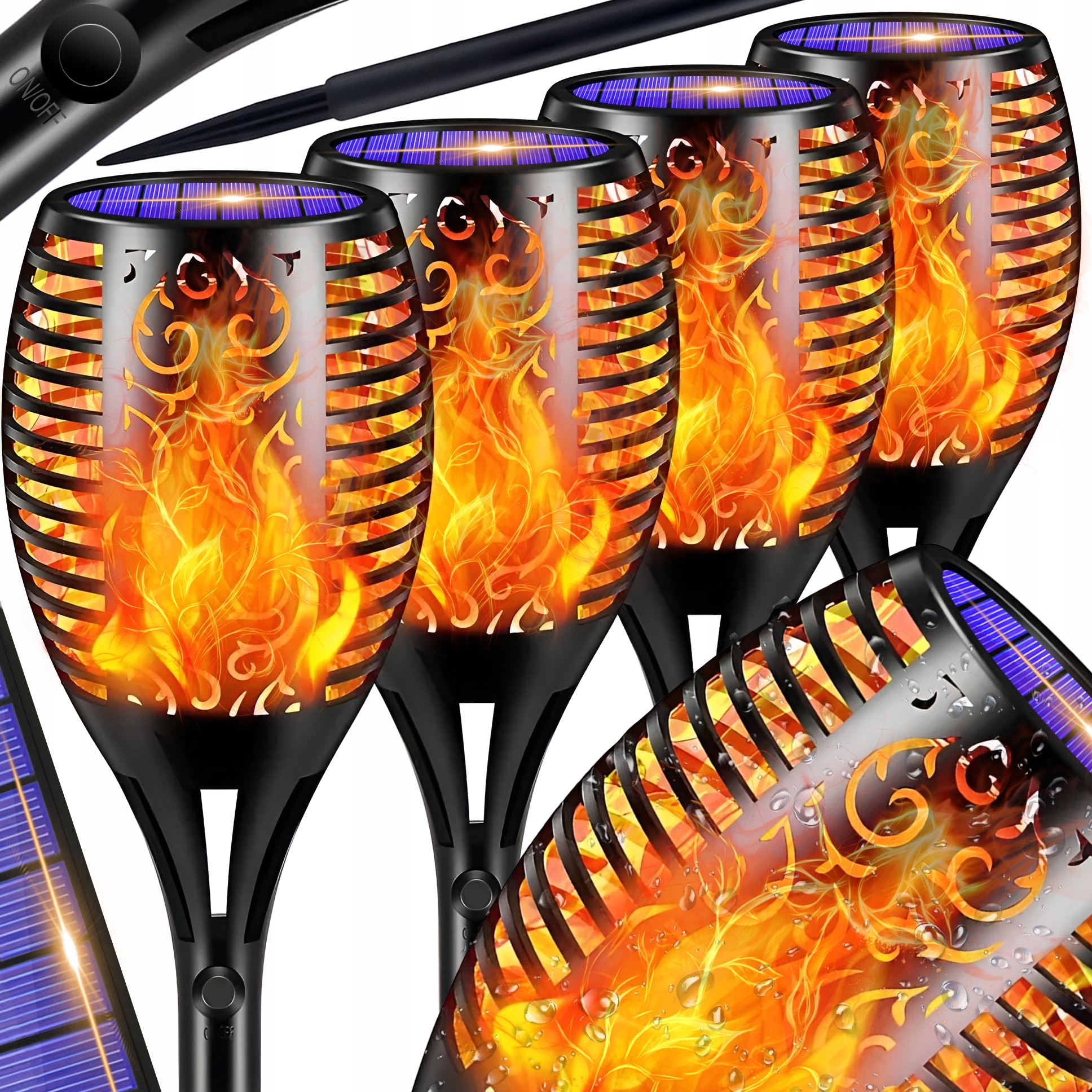 

Lampa Solarna Led Pochodnia Efekt Płomień Ogień x4