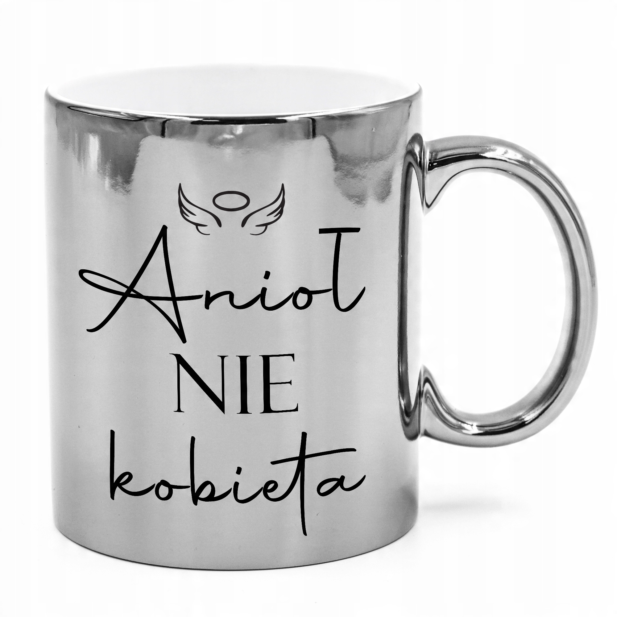 

Kubek Srebrny Dzień Kobiet Anioł Nie Kobieta 01