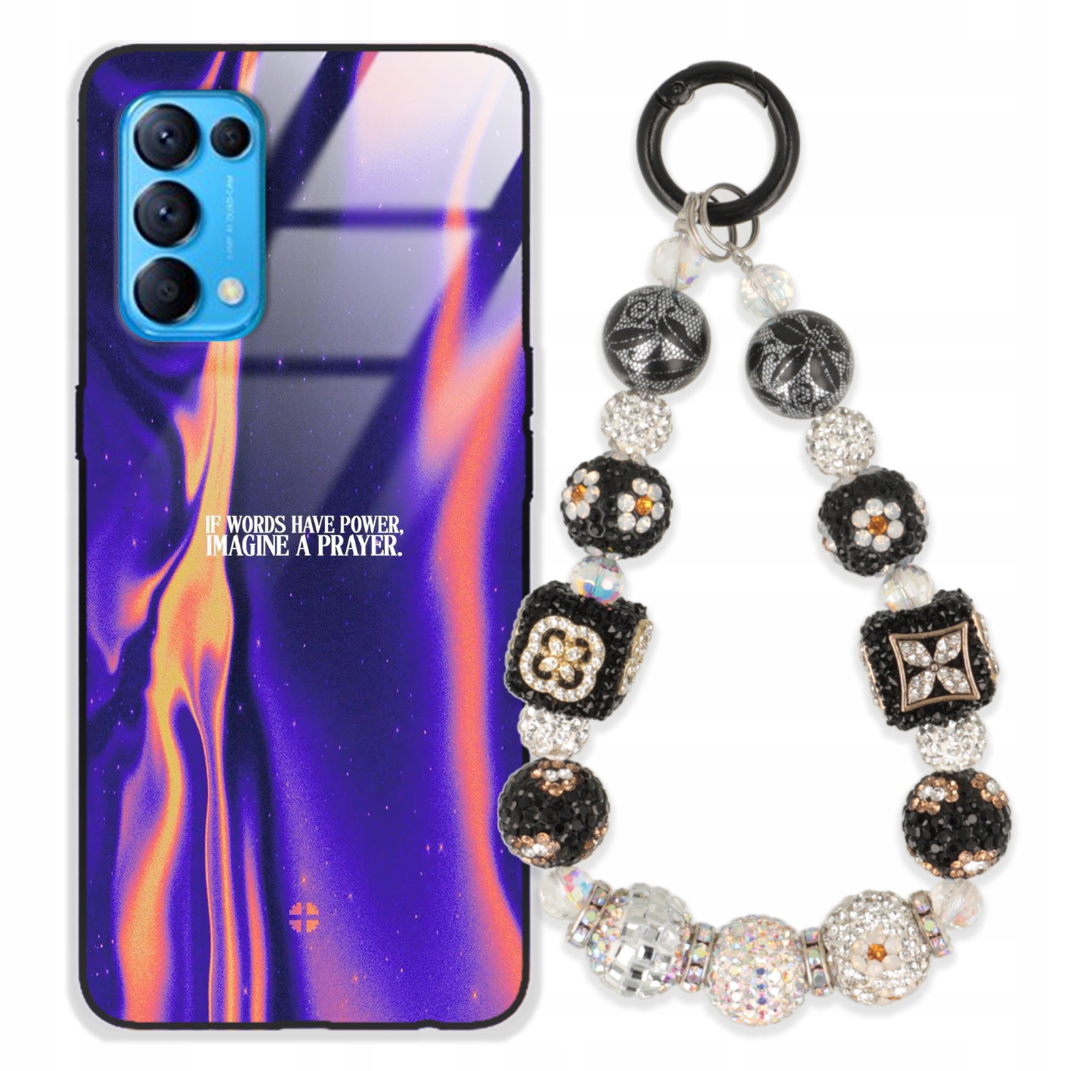 Pouzdro Pro Oppo Reno 5 Case Glass| Přívěsek Na Klíče Elegantní Kryt Premium Vzory