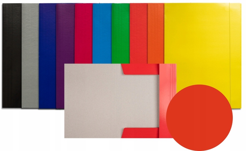 TECZKA Z GUMKĄ LAKIEROWANA A4 BARBARA CZERWONA