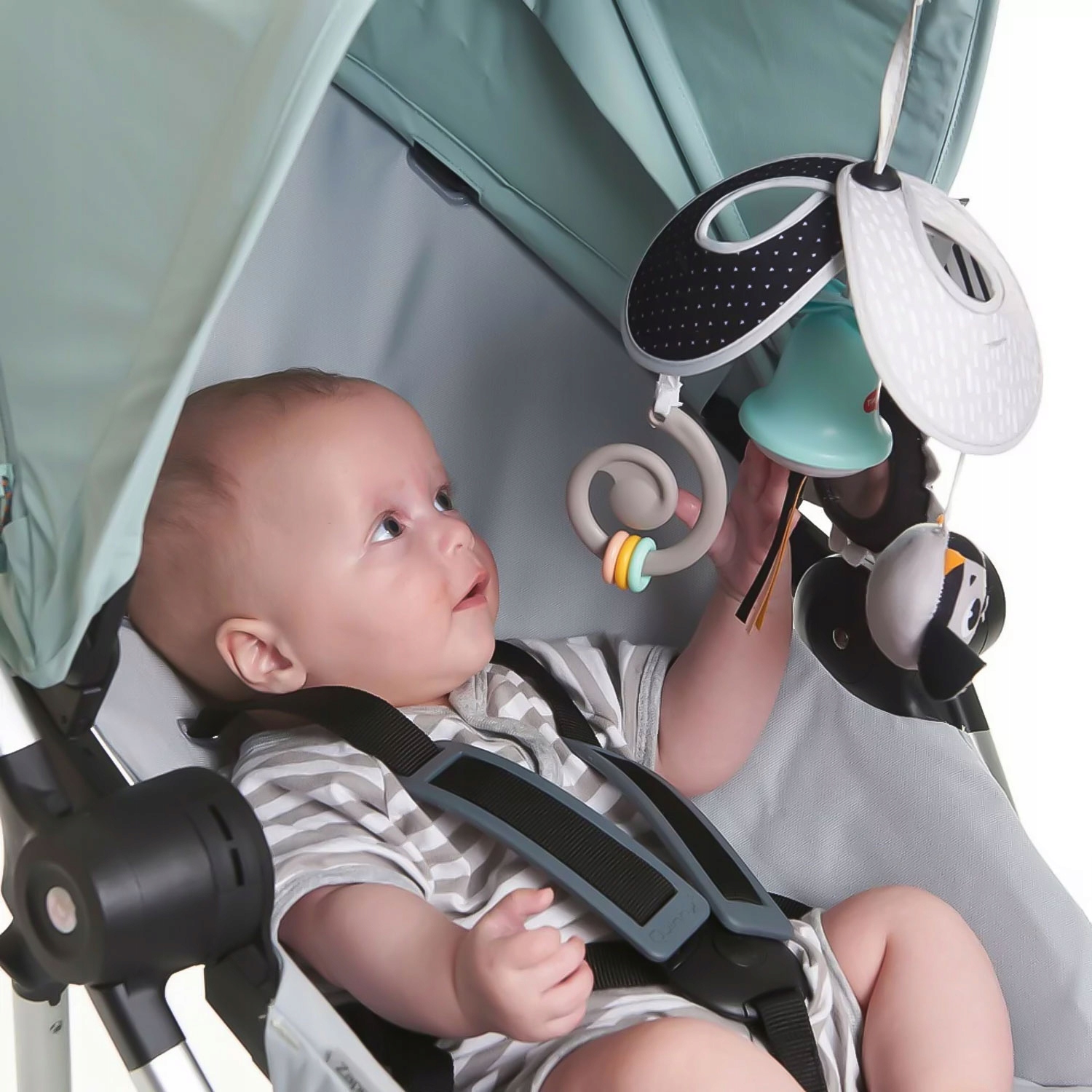 KARUZELA NAD ŁÓŻECZKO WÓZKA PODRÓŻNA KONTRASTOWA NA KLIPS DO FOTELIKA Marka inna