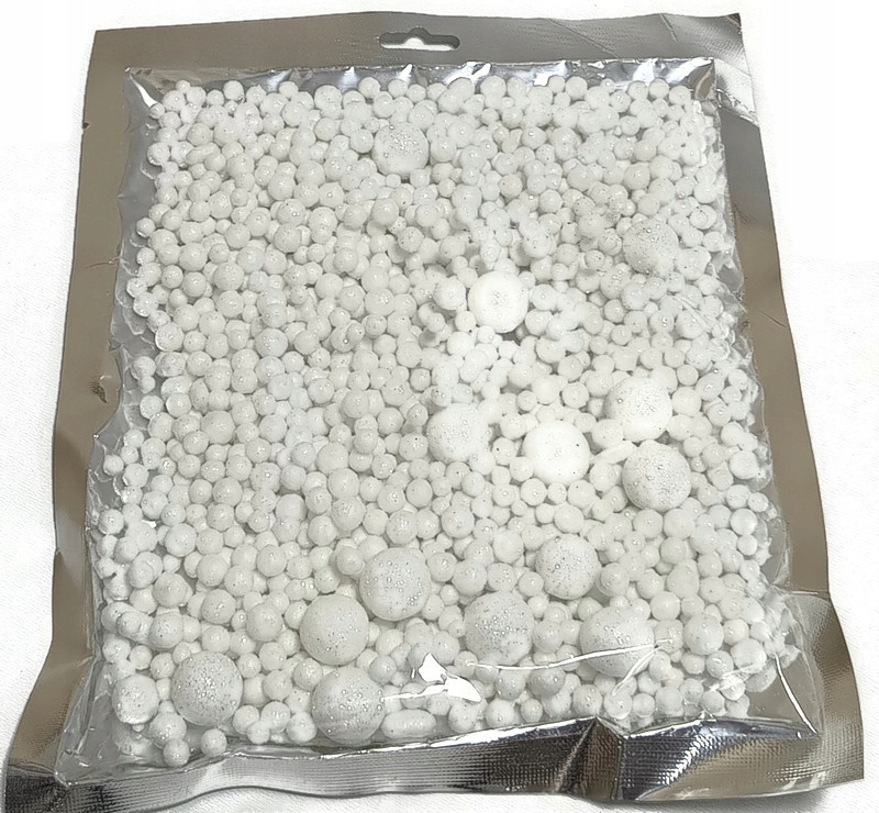 KULKI OZDOBNE BŁYSZCZĄCE BIAŁE OK 100 SZT