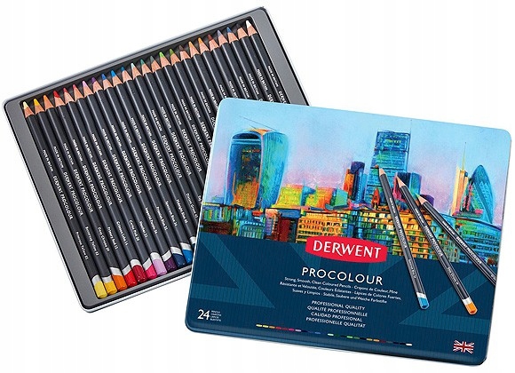 Pastelky kreslící Procolour, Derwent, 24 barev