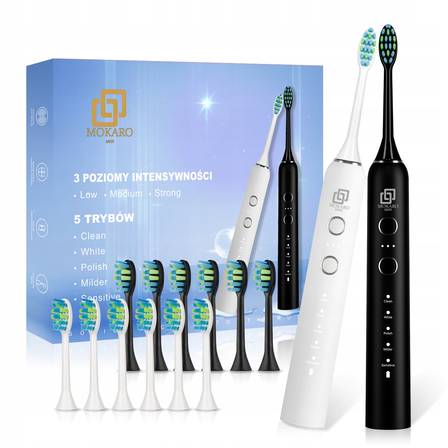 X2 SZCZOTECZKA SONICZNA DO ZĘBÓW ELEKTRYCZNA MOKARO