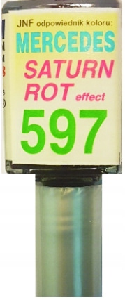 MERCEDES 597 SATURNROT LAKIER SAMOCHODOWY ZAPRAWKA DO RYS 10 ML ARASYSTEM