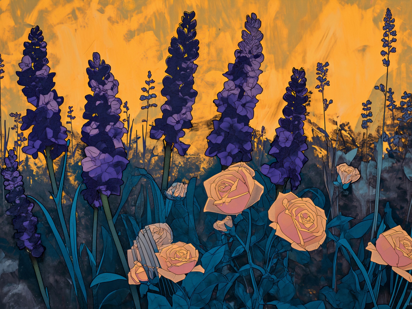 Plakát 100x75 cm Zlatá zahrada