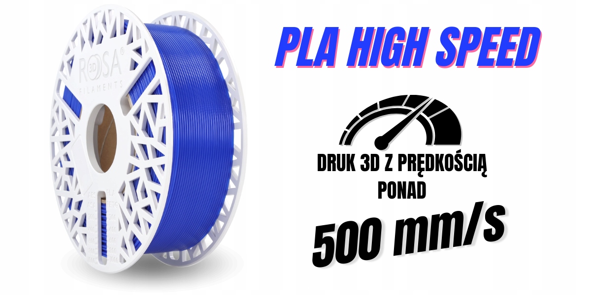 Rosa 3D PLA High Speed 1,75 mm Blue Sky 1kg Materiał PLA