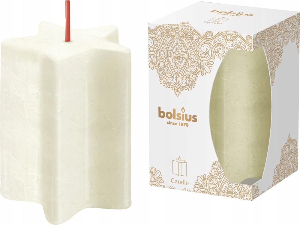 

Świeca Świąteczna Gwiazda 100/70 Delikatny Perłowy