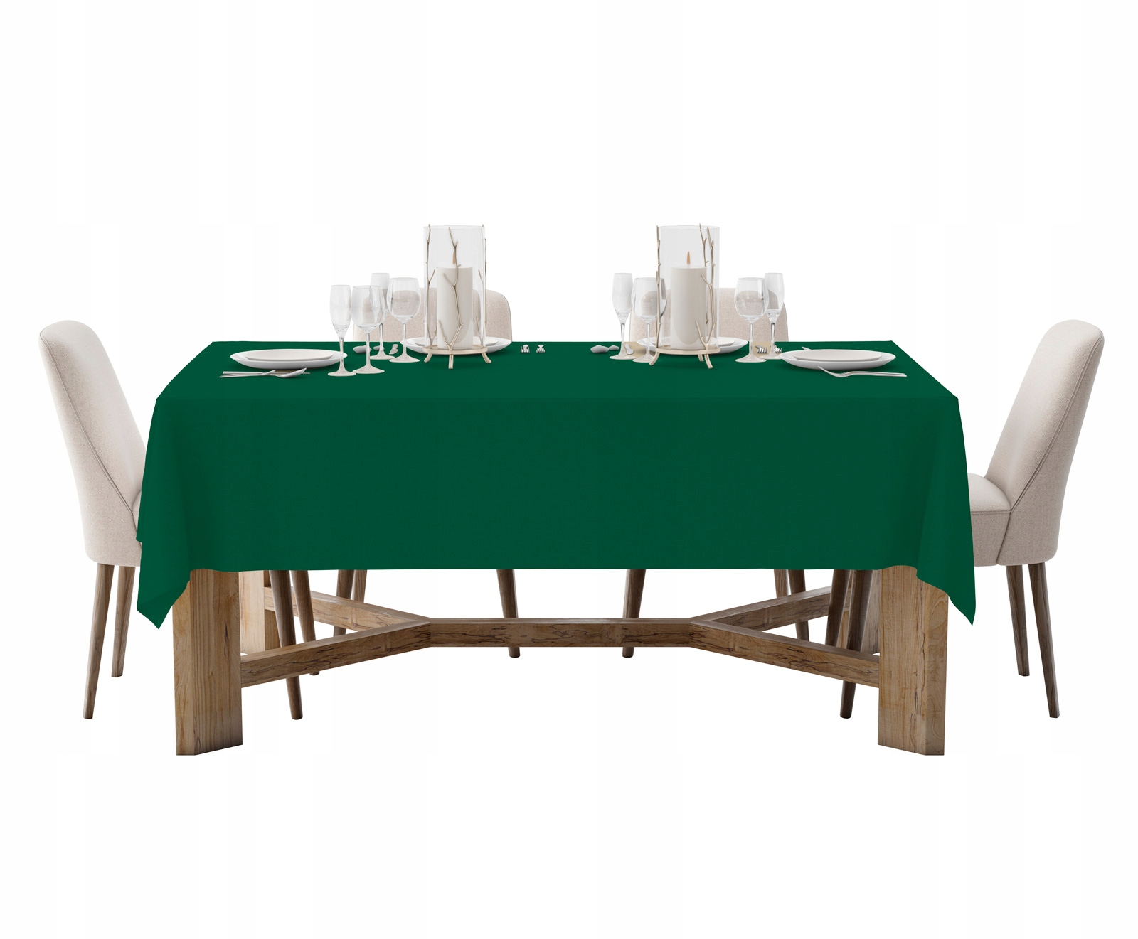 CIEMNY ZIELONY OBRUS 100x140 GRUBY MATOWY GŁADKI NA STÓŁ UNIWERSALNY