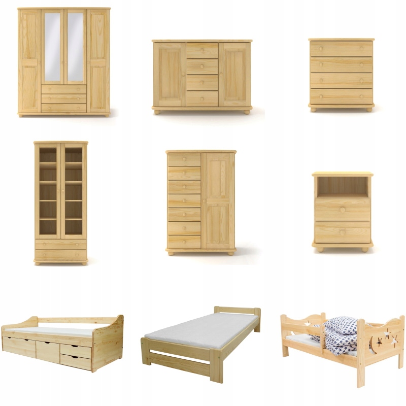 Nowoczesna komoda drewniana sosnowa szuflady słupek wysoka PRODUCENT Marka e-sosnowe