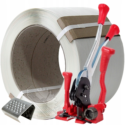 ZESTAW PAKOWY taśma PP 12mm zapinki blaszane M13 paskowacz bandownica palet