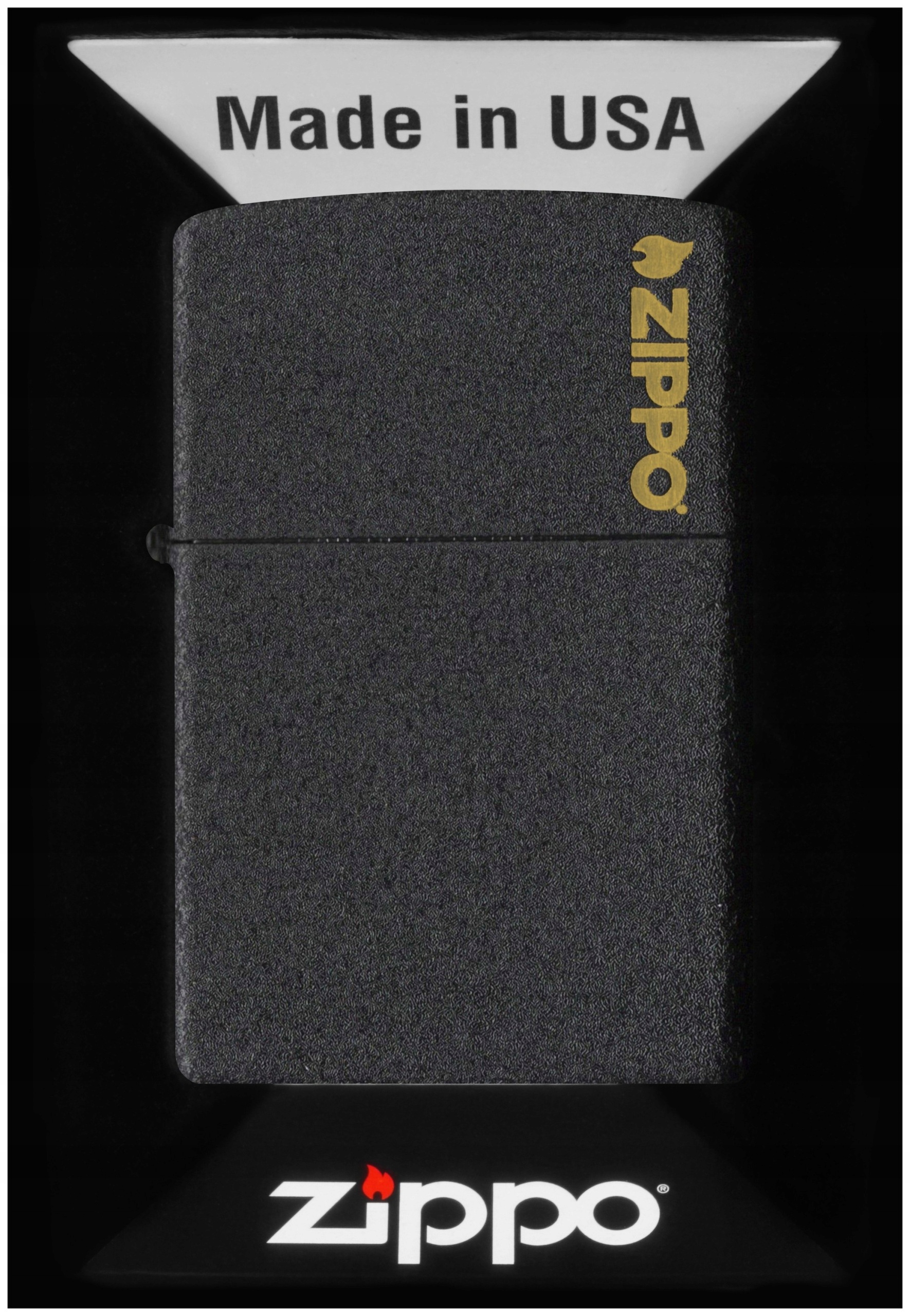 Zapalovač Zippo Black Crackle Logo 60007448