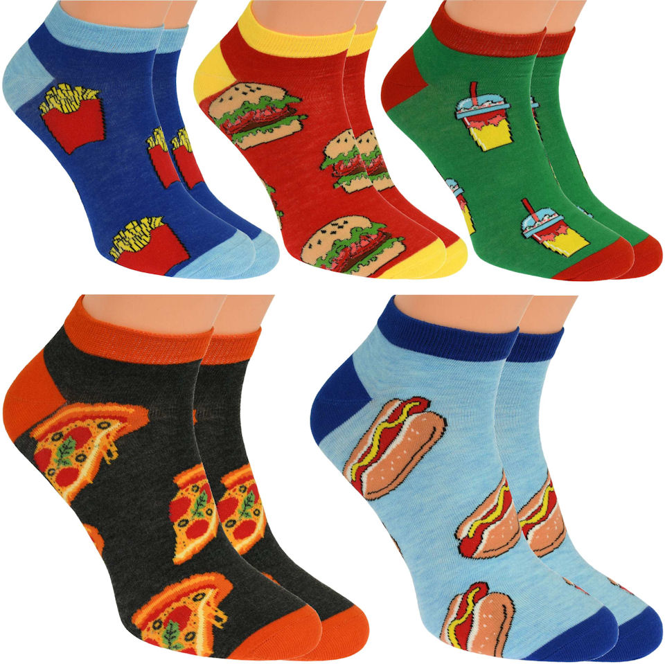 

5 Par Skarpetki Męskie Krótkie Stopki Kolorowe