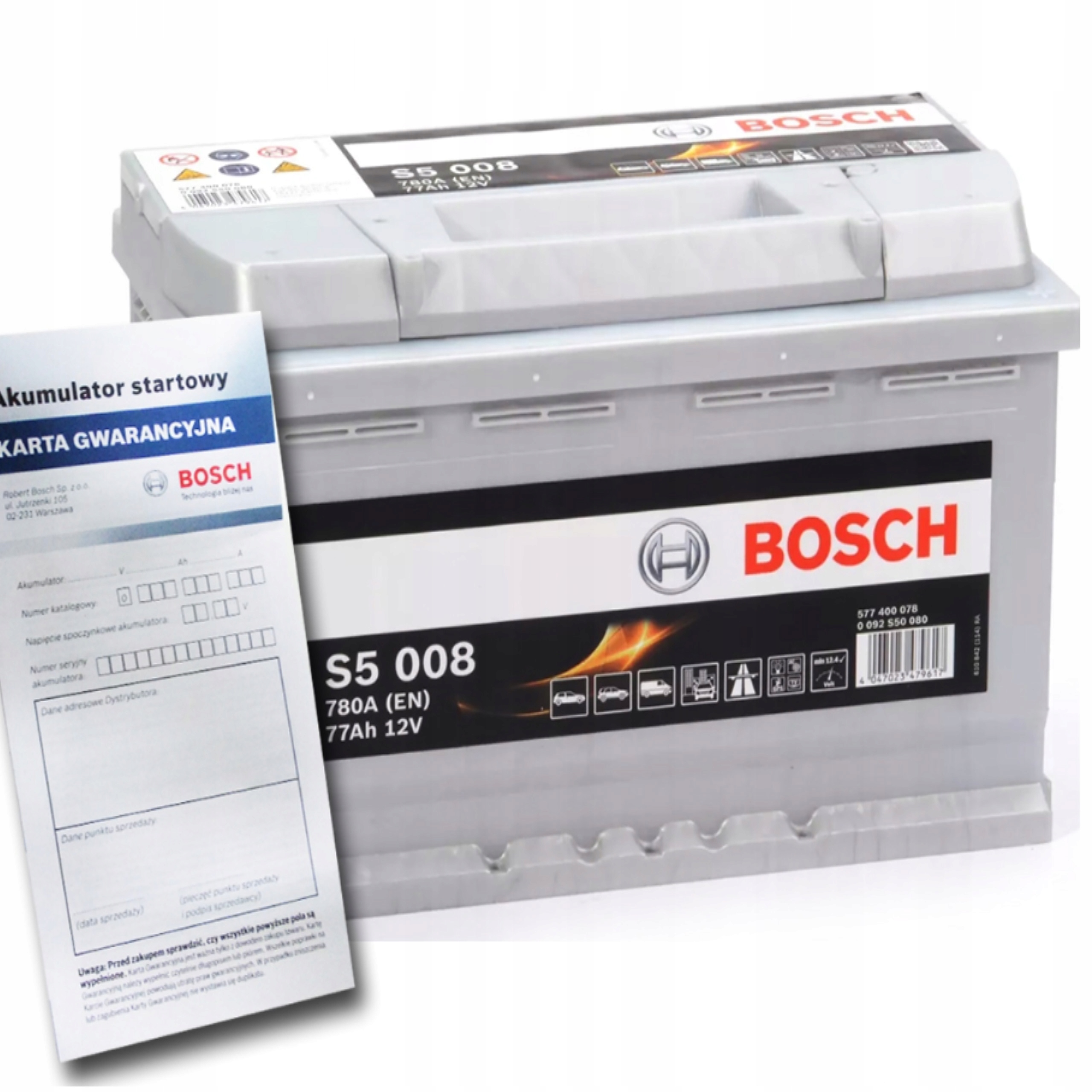 АККУМУЛЯТОР BOSCH SILVER S5 77 AH80a PowerFrame