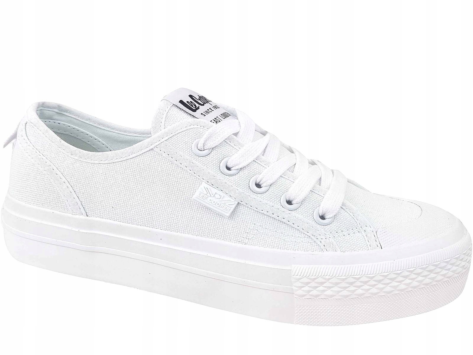 Lee Cooper Buty Białe Trampki Gruba Podeszwa
