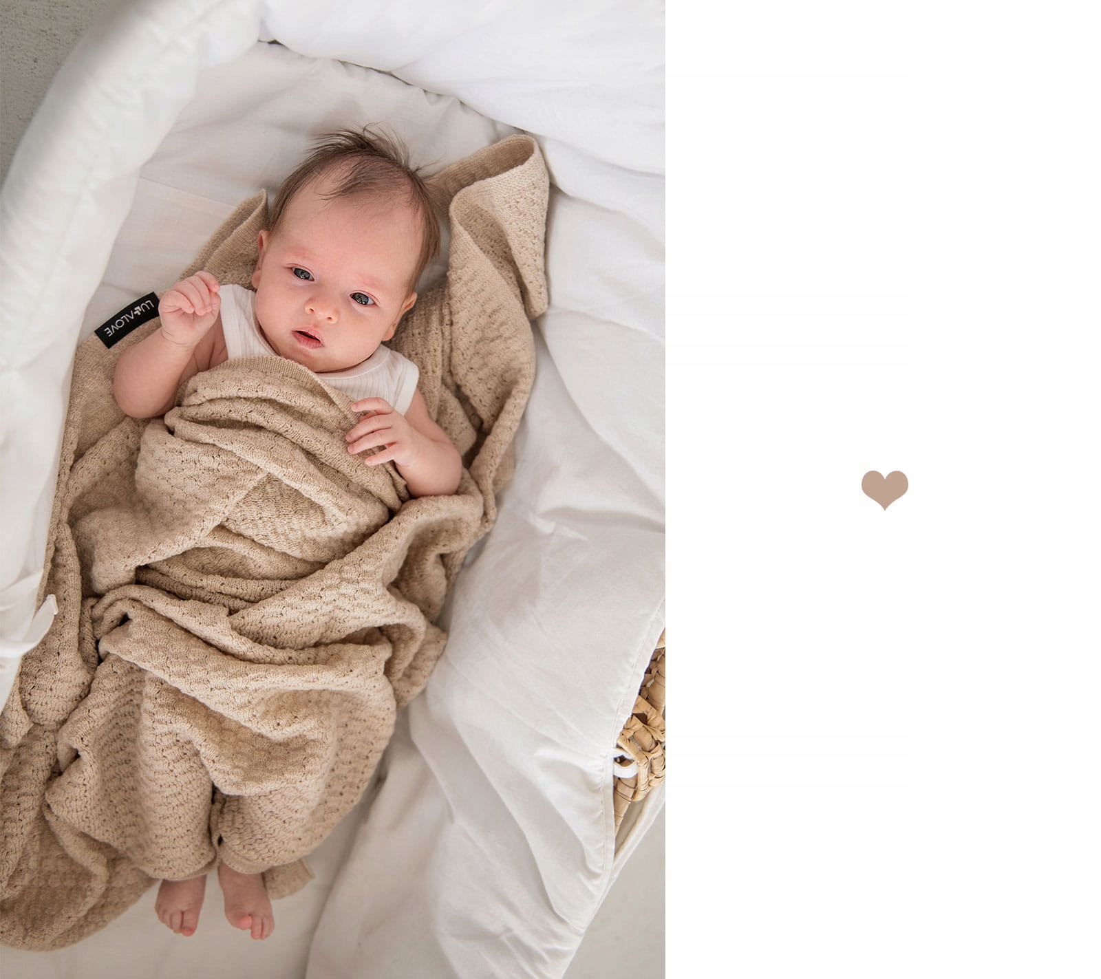 Kocyk otulacz z wełny MERINO beżowy LULLALOVE Marka Lullalove