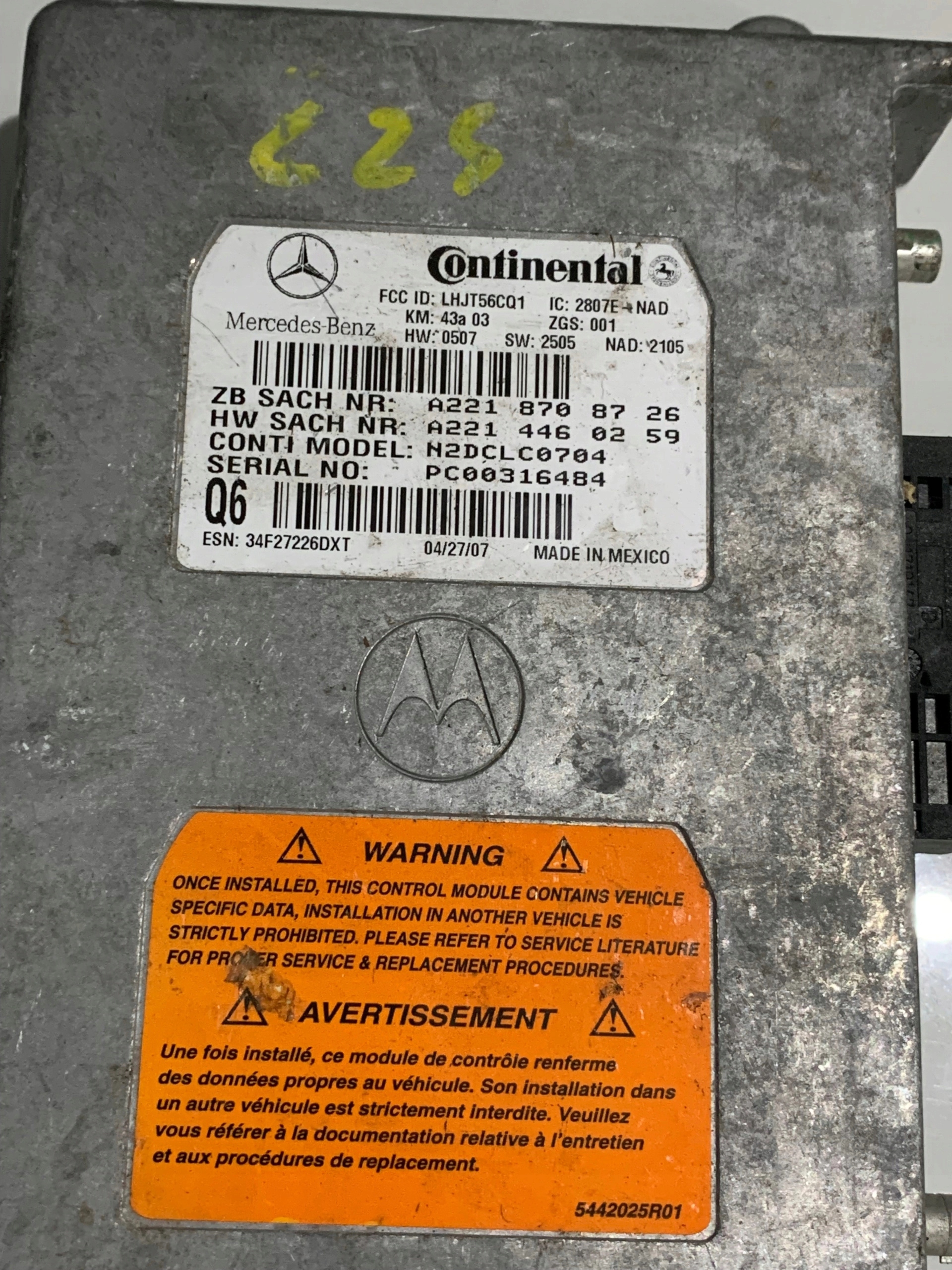 MERCEDES R W221 module KOMUNIKACJI SOS A2218708726