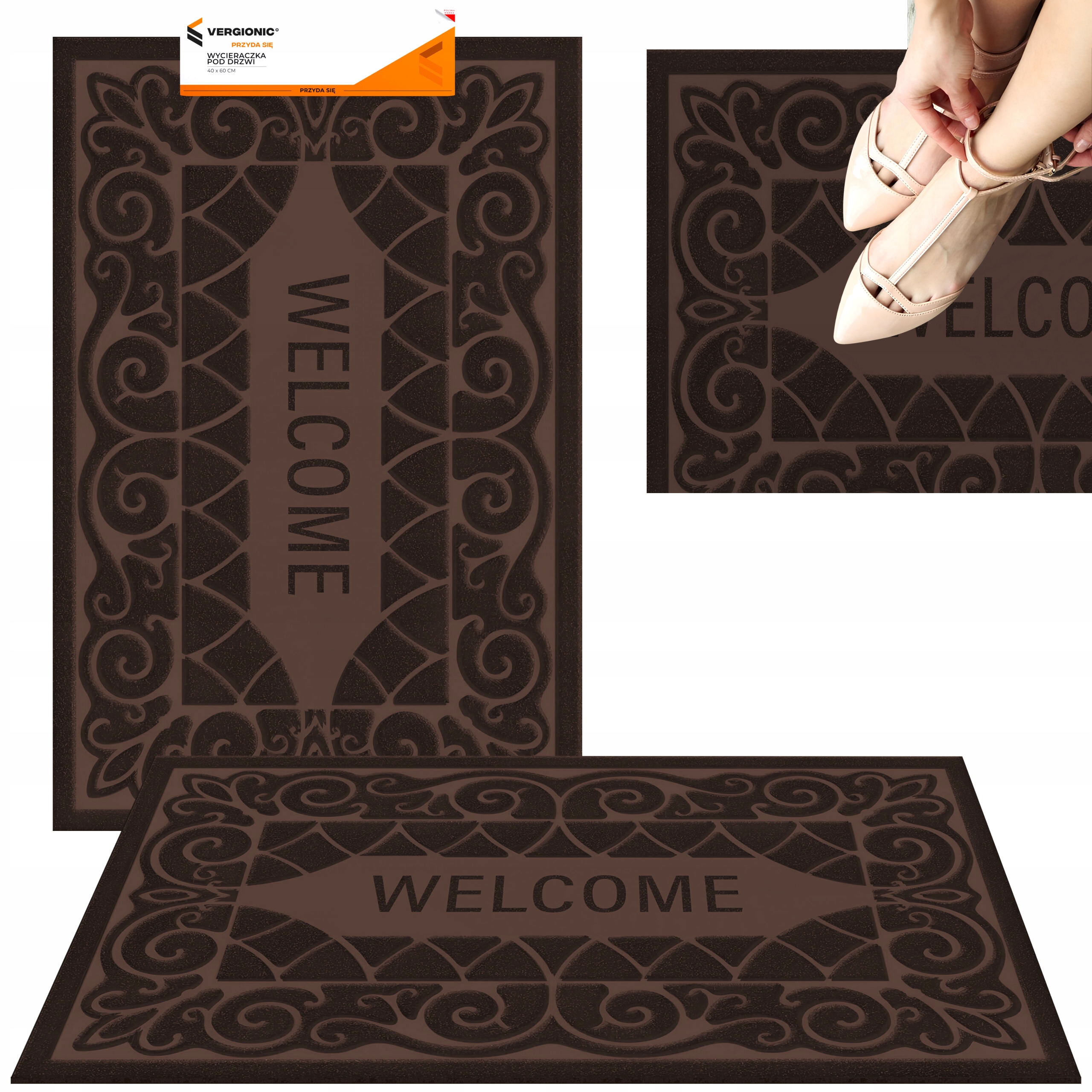 WYCIERACZKA POD DRZWI WEJŚCIOWA MATA DO BUTÓW ZEWNĘTRZNA WEWNĘTRZNA 40x60cm