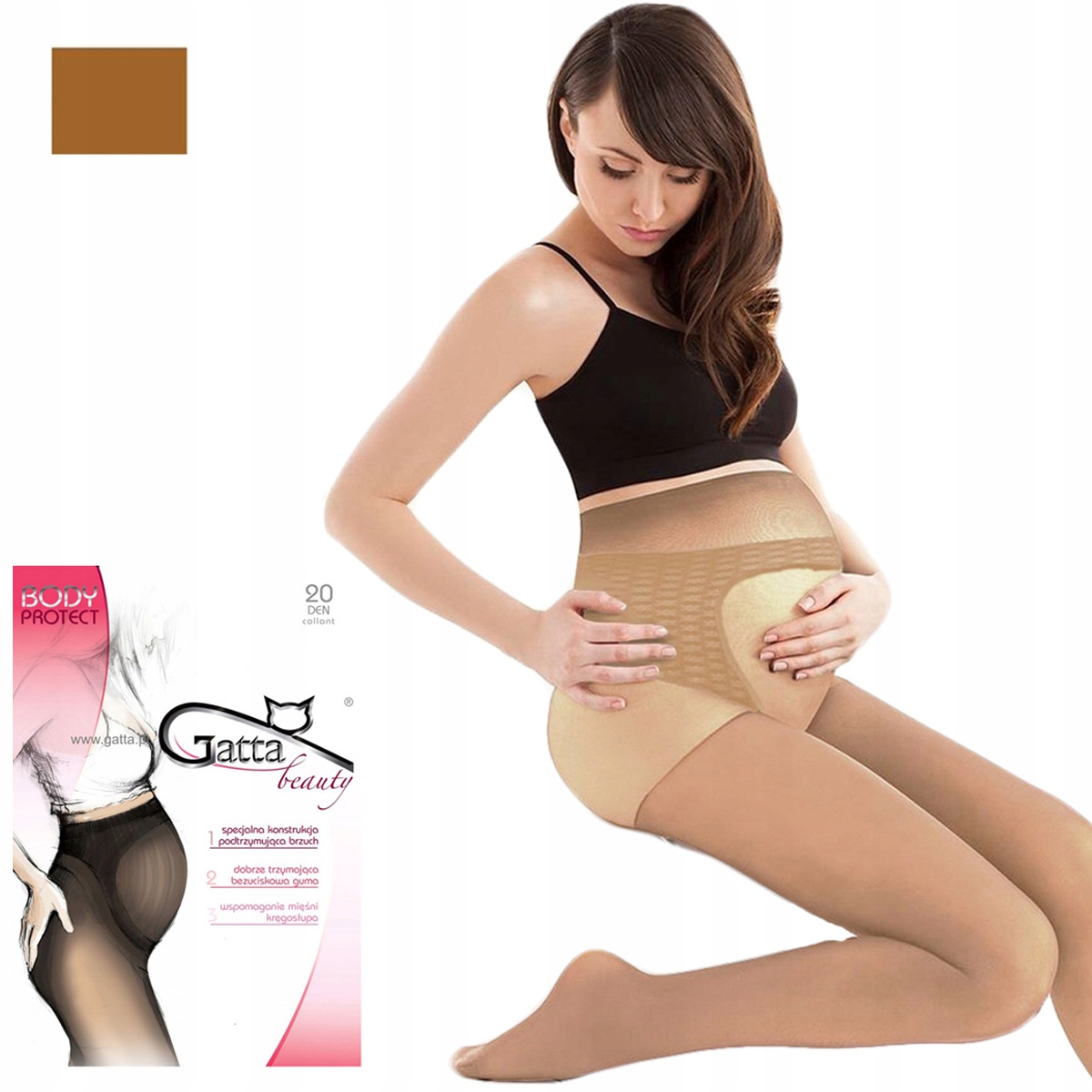 Rajstopy ciążowe Gatta Protect 20 DEN 4 L Golden