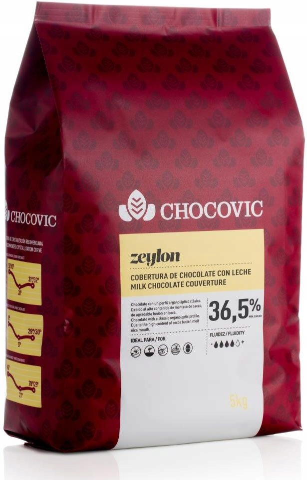 Levně Chocovic Zeylon mléčná belgická čokoláda k pití Callebaut 36.5% 5 kg
