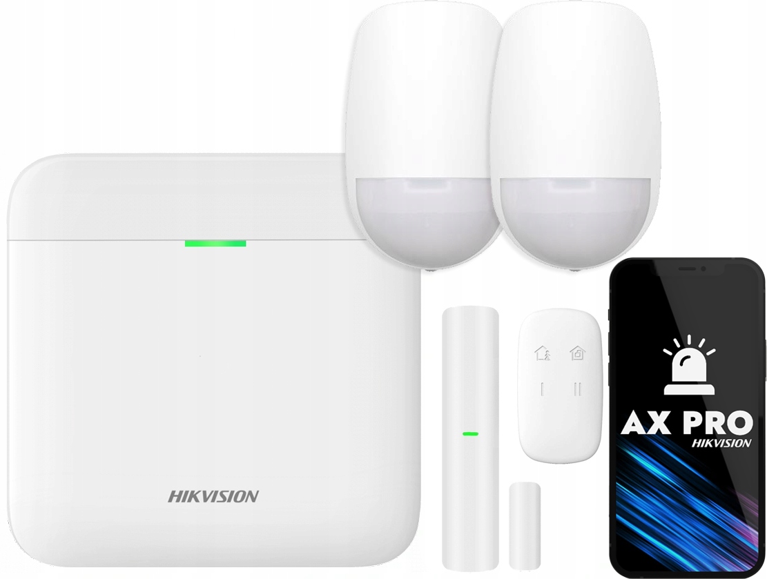 Alarm Hikvision Ax Pro WiFi Gsm Aplikácia 2x Detektor Kontaktron Centrála