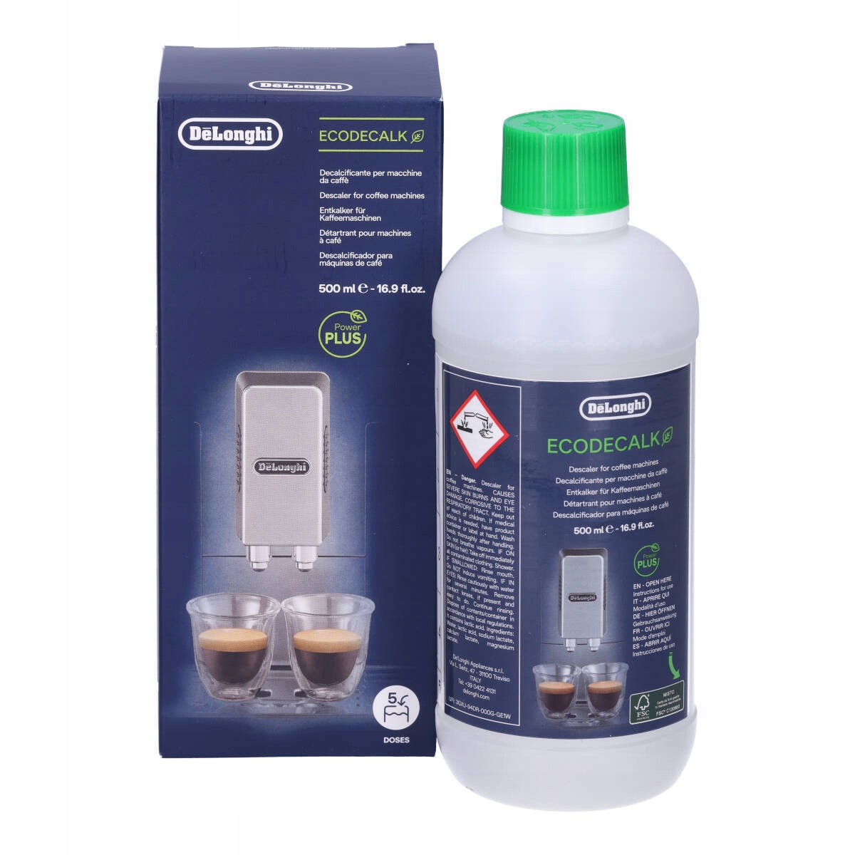 3x filtr zamienny do Delonghi + Oryginalny odkamieniacz Ecodecalk 500ml Marka Spitze Clean