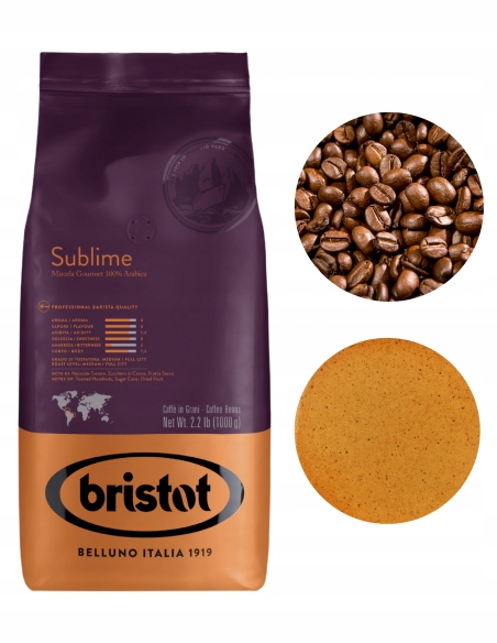 Levně Bristot Sublime Arabica káva zrnková, černé espresso 1 kg